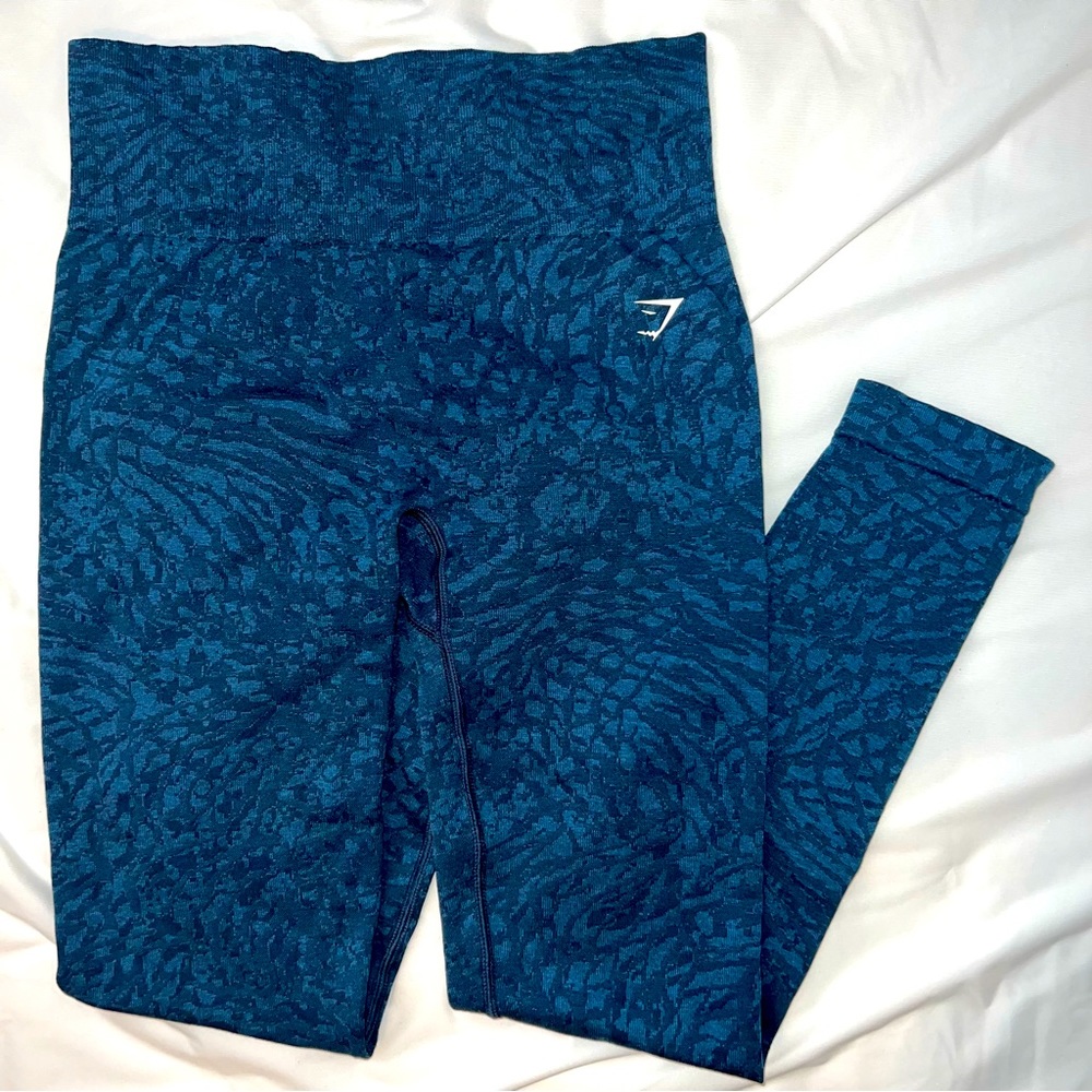 Gymshark Adapt Animal Seamless leggings; Navy blue animal print; Medium